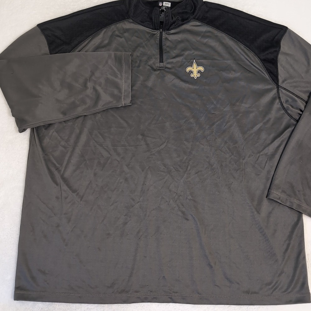 NFL team apparel TX3 cool 1/4 zip pullover lightweight‎ New Orleans Saints 4XL - Picture 3 of 8